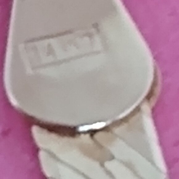 Beautiful solid 14kt gold, Chevron herringbone necklace. - Picture 5 of 12